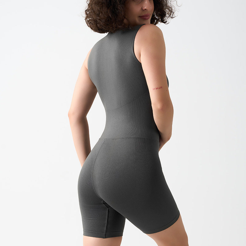 Tummy Control & Hip Lift Jumpsuit for Women – Short Sleeve Fitness Unitard, 50% OFF
