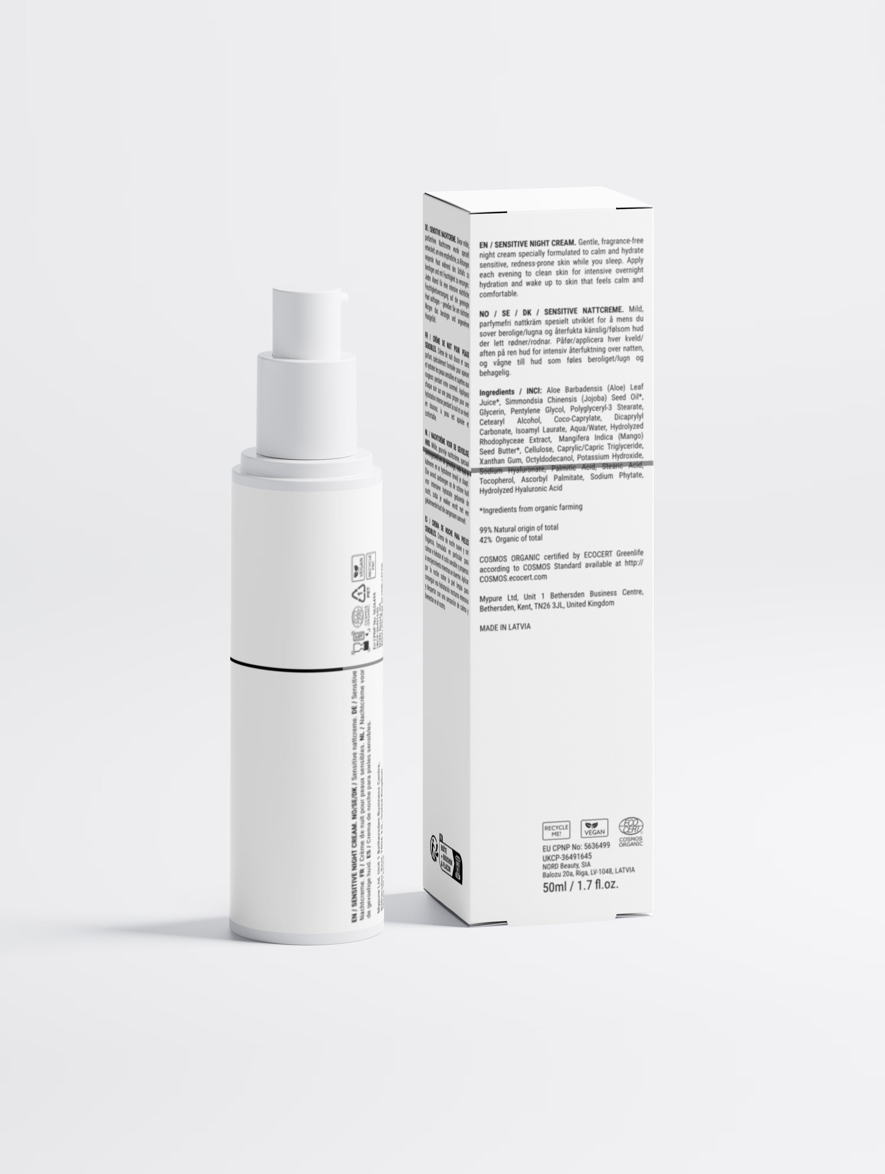 Sensitive Skin Overnight Cream, Fragrance-Free